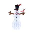 4.8 Feet Christmas Snowman with 120 LED Lights and 2 Decorative Red Birds by LJGDeals