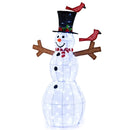 4.8 Feet Christmas Snowman with 120 LED Lights and 2 Decorative Red Birds by LJGDeals