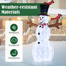 4.8 Feet Christmas Snowman with 120 LED Lights and 2 Decorative Red Birds by LJGDeals