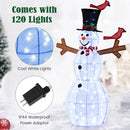 4.8 Feet Christmas Snowman with 120 LED Lights and 2 Decorative Red Birds by LJGDeals