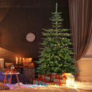 7 Feet Hinged Artificial Pre-lit Christmas Tree with 1303 Branch Tips by LJGDeals