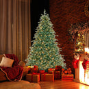 6/7/8 Feet Christmas Tree with Warm White LED Lights and Pine Cones by LJGDeals