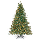 6/7/8 Feet Christmas Tree with Warm White LED Lights and Pine Cones