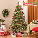6/7/8 Feet Christmas Tree with Warm White LED Lights and Pine Cones by LJGDeals