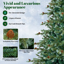 6/7/8 Feet Christmas Tree with Warm White LED Lights and Pine Cones