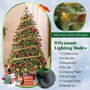 6/7/8 Feet Christmas Tree with Warm White LED Lights and Pine Cones by LJGDeals