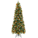 5/7.5/9 FT Pre-Lit Artificial Christmas Tree with 453/1096/1416 PVC and Pine Needles