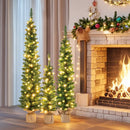 Pre-Lit Artificial Christmas Tree Set of 3 with LED Lights by LJGDeals