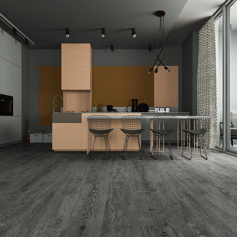 Cinder Textured/EIR 7.72"x72.83" Laminate Flooring 12.3mm - Foggy Gray