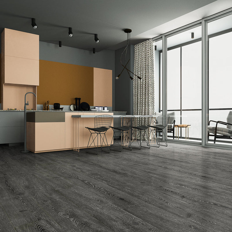 Cinder Textured/EIR 7.72"x72.83" Laminate Flooring 12.3mm - Foggy Gray