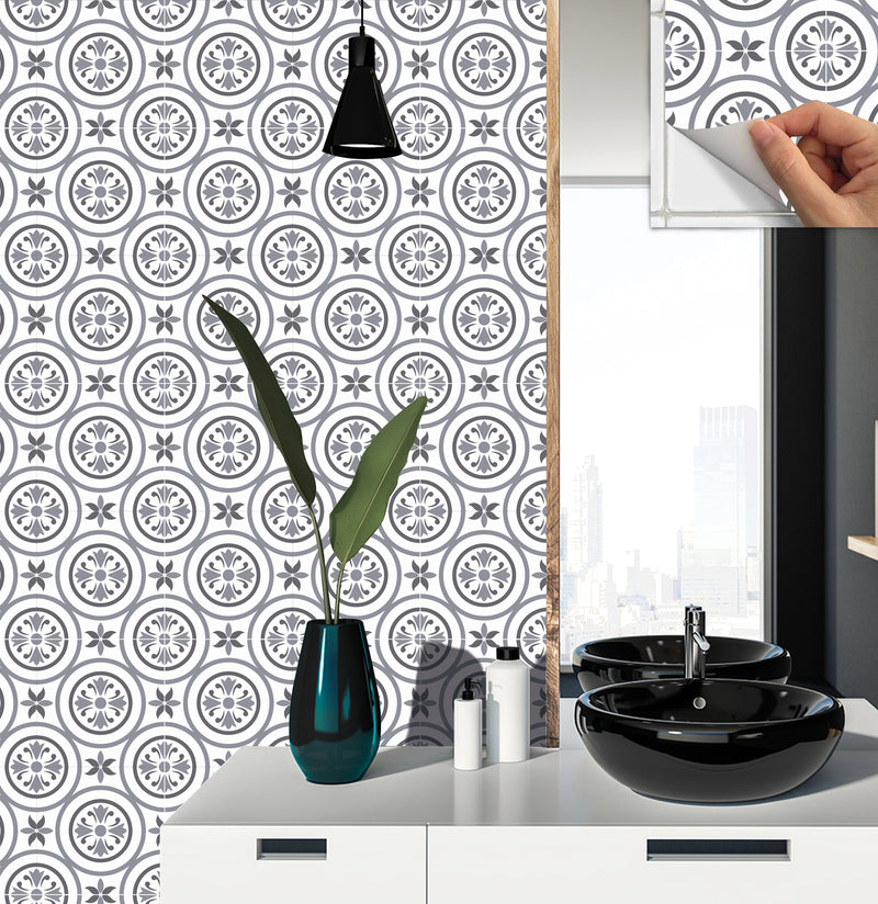 Circle-Geometric-Pattern-Peel_Stick-Wall-and-Floor-Tiles-12x12-GEO030-product-view-on-the-wall