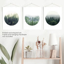 Nordic Forest Circle Wall Art. Set of 3 Scandinavian Prints by Wall Art Set