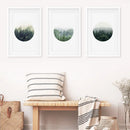 Nordic Forest Circle Wall Art. Set of 3 Scandinavian Prints by Wall Art Set