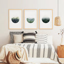 Nordic Forest Circle Wall Art. Set of 3 Scandinavian Prints by Wall Art Set