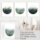 Nordic Forest Circle Wall Art. Set of 3 Scandinavian Prints by Wall Art Set