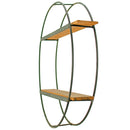 Circular Floating Shelf – Matte Black Steel Frame with Redwood Shelves