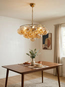 Circular Multi-Head Glass Ball Bubble Chandelier