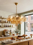 Circular Multi-Head Glass Ball Bubble Chandelier