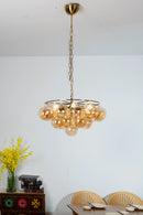 Circular Multi-Head Glass Ball Bubble Chandelier