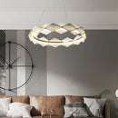 Circular Rote Alabaster Diamond Chandelier