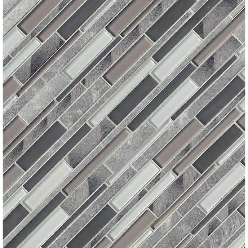 MSI Cityscape Interlocking Glass and Metal Mosaic Tile 11.81"x12"