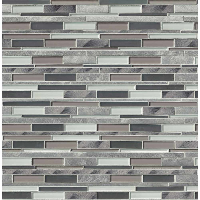 MSI Cityscape Interlocking Glass and Metal Mosaic Tile 11.81"x12"