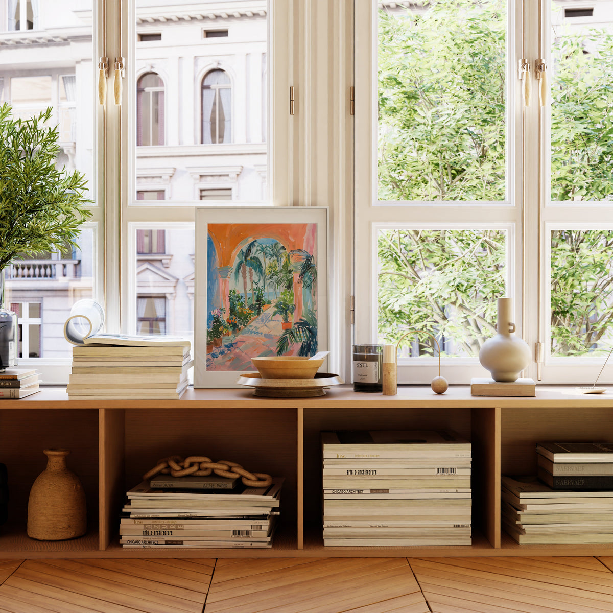 City Scenery 3, installed in a room