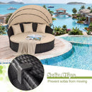 Round Patio Daybed with Retractable Canopy and Cushions by LJGDeals