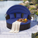 Round Patio Daybed with Retractable Canopy and Cushions by DirectDeals