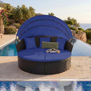 Round Patio Daybed with Retractable Canopy and Cushions by LJGDeals