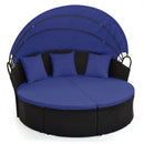 Round Patio Daybed with Retractable Canopy and Cushions by LJGDeals
