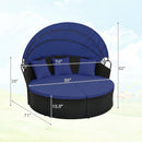Round Patio Daybed with Retractable Canopy and Cushions by LJGDeals
