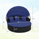 Round Patio Daybed with Retractable Canopy and Cushions by DirectDeals