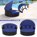 Round Patio Daybed with Retractable Canopy and Cushions by LJGDeals