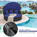 Round Patio Daybed with Retractable Canopy and Cushions by LJGDeals