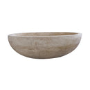 Classic Beige Natural Stone Ellipse Shape Hand-Carved Unique Travertine Bathtub(W)70" (L)35" (H)20"