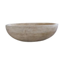 Beige Travertine Ellipse Bathtub - Hand Carved Honed 70x35x20