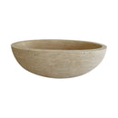Classic Beige Natural Stone Ellipse Shape Hand-Carved Unique Travertine Bathtub(W)70" (L)35" (H)20"