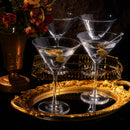 Crystal Martini Glass Set Of 4 10OZ Classic Luxury Cocktail With Bar Spoon Olive Picks Premium Hand by The Wine Savant