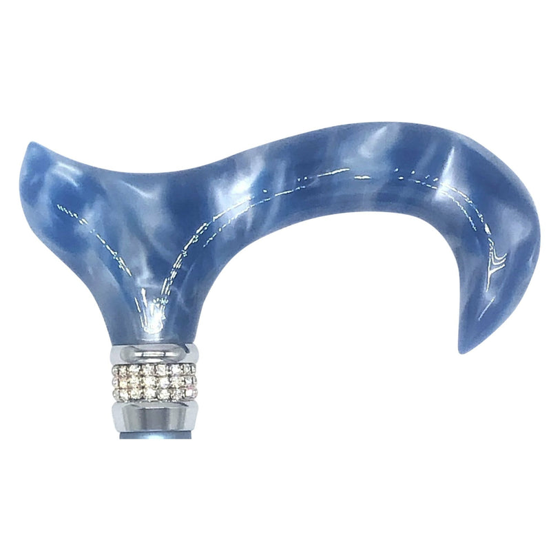 Classy Walking Canes Adjustable Elegant Blue with Rhinestone Collar
