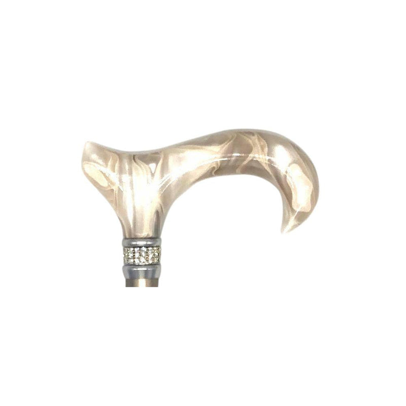 Classy Walking Canes Adjustable Elegant Cream White With Rhinestone Collar