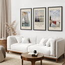 Claude Monet Art Set of 3 Beach Posters Decor by Wall Art Set