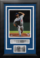 Clayton Kershaw in Action Los Angeles Dodgers 8" x 10" Framed Baseball Photo with Engraved Autograph by Dynasty Sports & Framing