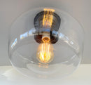 Large Clear Glass Schoolhouse Ceiling Light | 12"