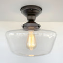 Large Clear Glass Schoolhouse Ceiling Light | 12"