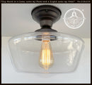 Large Clear Glass Schoolhouse Ceiling Light | 12"