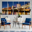 Cleveland City Lights Night Skyline Cityscape View Wall Art by MyGreatCanvas | Canvas Wall Art Prints | Photo Prints & Wall Decor