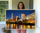 Cleveland City Lights Night Skyline Cityscape View Wall Art by MyGreatCanvas | Canvas Wall Art Prints | Photo Prints & Wall Decor