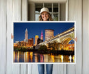 Cleveland City Lights Night Skyline Cityscape View Wall Art by MyGreatCanvas | Canvas Wall Art Prints | Photo Prints & Wall Decor