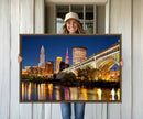 Cleveland City Lights Night Skyline Cityscape View Wall Art by MyGreatCanvas | Canvas Wall Art Prints | Photo Prints & Wall Decor